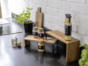 Wenko Półka kuchenna narożna, drewno akacjowe, Vali, WENKO 12