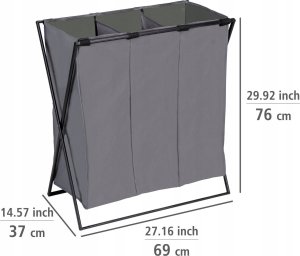 Kosz na pranie Kesper Kosz na pranie z trzema przegródkami, Trio, WENKO 7
