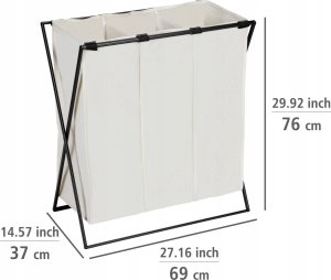 Kosz na pranie Kesper Kosz na pranie z trzema przegródkami, Trio, WENKO 7