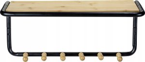 Wenko Półka ścienna z bambusowymi haczykami, 58 x 26 x 26 cm, Loft, WENKO 2