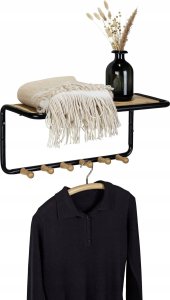 Wenko Półka ścienna z bambusowymi haczykami, 58 x 26 x 26 cm, Loft, WENKO 3