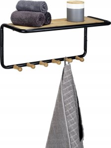 Wenko Półka ścienna z bambusowymi haczykami, 58 x 26 x 26 cm, Loft, WENKO 4