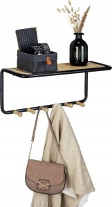 Wenko Półka ścienna z bambusowymi haczykami, 58 x 26 x 26 cm, Loft, WENKO 5