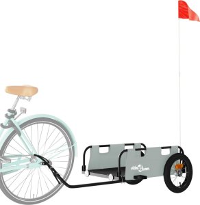 vidaXL vidaXL Przyczepka rowerowa, szara, tkanina Oxford i żelazo 3