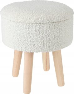 Home Styling Collection Taboret z siedziskiem teddy, sosnowe nogi, wys. 34 cm 1