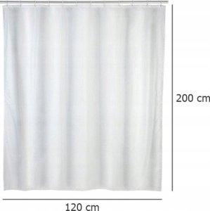 Wenko Zasłona prysznicowa UNI, 120 x 200 cm, biała, WENKO 2