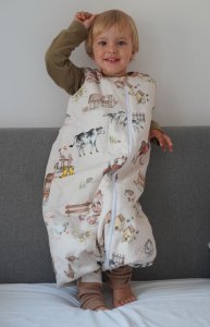 PULP BAMBOO Śpiworek całoroczny z nogawkami dla dziecka od 2,5 do 5lat Farma 13