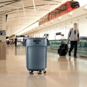 Rubbermaid Pojemnik kubeł przemysłowy na odpady i do żywności BRUTE Round 121L - żółty Pojemnik kubeł przemysłowy na odpady i do żywności BRUTE Round 121L - żółty 5