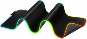 Defender Podkładka Defender Gaming BLACK XXL LIGHT 780x300x4mm podświetlenie LED RGB + 2x HUB USB 3