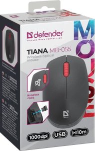 Mysz Defender Mysz bezprzewodowa Defender TIANA MB-055 optyczna bezklikowa silent 1000dpi 3P czarna 4