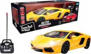 LeanToys Auto sportowe zdalnie sterowane żółte 1