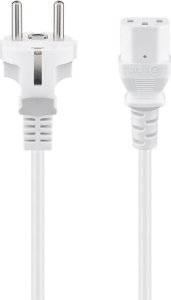Kabel zasilający Goobay Goobay IEC Cord, 2 m, White, 2 m, Power plug type F, C13 coupler, H05VV-F3G, 250 V 5