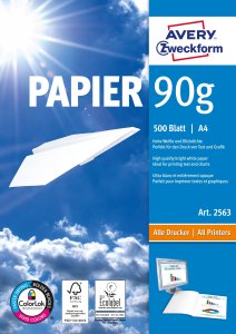AVERY Premium 2563 - Vit - A4 (210 x 297 mm) - 90 g/m² - 500 ark zwykły papier 4