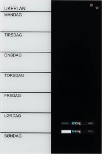 NAGA Magnetic NAGA weekly board in glass 40 x 60 cm - Norwegian text 1