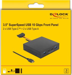 Adapter AV Delock DeLOCK 64057, SATA, USB 3.2 Gen 2 (3.1 Gen 2), USB Type-C, Male, Full-height / Full-length, SATA 15-pin, Black 1