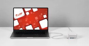 HUB USB LMP PowerDock - USB-C GaN Power Adapter & 5-Port USB-C Dock - White 2