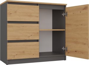 Topeshop Komoda COSTA 1D3S/2D3S BA ANTRACYT ARTISAN 8