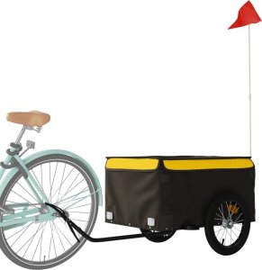 vidaXL vidaXL Przyczepka rowerowa, czarno-żółta, 45 kg, żelazo 3