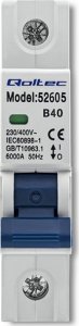 Qoltec Wyłącznik nadprądowy B40 bezpiecznik AC Qoltec 1P 40A 2