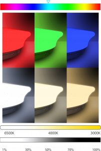 Lampa sufitowa LVT LVT Cosmo 1277 plafon lampa sufitowa 1x72W LED 3000-6500K RGBW biały/czarny 6