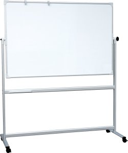 NAGA Mobil og vendbar whiteboard 120 × 90 cm magnetisk med aluminiumsstel og ramme inkl pennebakke Hvid 1400x100x930mm (1stk) 1