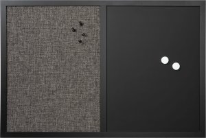NAGA Opslagstavle med sort hessian og magnetisk kridttavle 60 x 40 cm inkl. 4 kridt 4 pins 2 magneter Hessian Sort 600x15x400mm (1stk) 2