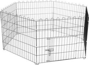 Springos Kojec dla zwierząt wybieg klatka dla psa 165x85 cm metalowa czarna UNIWERSALNY 3