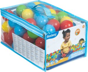 Triton Zestaw 100 Piłeczek Kulek 5,85cm do suchego basenu BESTWAY 4 Kolory + Torba 14