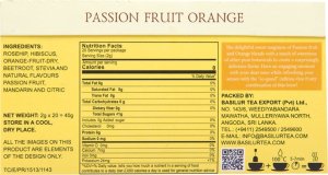 Basilur Basilur PASSION FRUIT ORANGE herbata owocowa MARAKUJA MANDARYNKA CYTRUSY bez kofeiny - 20 x 2 g 7