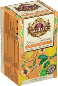 Basilur Basilur MIX FRUIT LEMONADE herbata owocowa OWOCE TROPIKALNE CYTRUSY bez kofeiny - 20 x 2 g 1