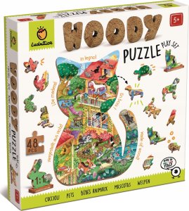 Lisciani Puzzle Ludattica WOODY PUZZLE - PETS 1