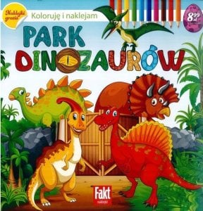 Ranok Park dinozaurów. Koloruję i naklejam 1