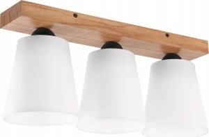 Lampa sufitowa Lamkur Lamkur Lula 47591 plafon lampa sufitowa boho drewniany materiałowe klosze 3x60W E27 biały/drewno 1