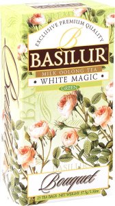 Basilur Herbata WHITE MAGIC herbata zielona i oolong z aromatem mleka - ekspresowa 25 x 1,5 g 1