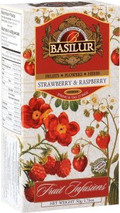 Basilur Basilur STRAWBERRY RASPBERRY herbata owocowa bez kofeiny truskawka malina - ekspresowa 25 x 2 g 1