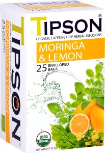 Tipson Tipson ORGANIC MORINGA LEMON ziołowa herbata cytryna organiczna - w kopertach 25 x 1,5 g 1