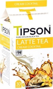 Tipson Tipson LATTE TEA CREAM COCKTAIL czarna herbata cejlońska śmietanka wanilia - saszetki 30 x 2,5 g 1