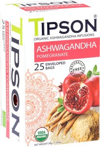 Tipson Tipson ORGANIC ASHWAGANDHA POMEGRANATE ziołowa herbata rumianek granat - w kopertach 25 x 1,2 g 1