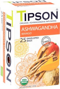 Tipson Tipson ORGANIC ASHWAGANDHA MANGO ziołowa herbata rumianek trawa cytrynowa - w kopertach 25 x 1,2 g 1