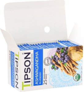Tipson Tipson ORGANIC ASHWAGANDHA BLUEBERRY ziołowa herbata rumianek dzika róża borówka - w kopertach 25 x 1,2 g 4