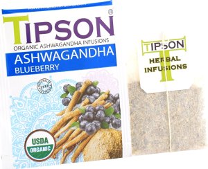 Tipson Tipson ORGANIC ASHWAGANDHA BLUEBERRY ziołowa herbata rumianek dzika róża borówka - w kopertach 25 x 1,2 g 5