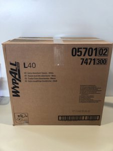 WYPALL Kimberly-Clark L40 PowerClean - Składane na cztery jednorazowe bardzo chłonne ręczniki, białe - 1 opakowanie x 56 odcinków 3