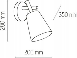 Kinkiet TK Lighting Vaio 573 1x15W E27 czarny/drewniany (573) 3