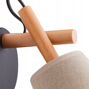 Kinkiet TK Lighting Vaio 573 1x15W E27 czarny/drewniany (573) 4