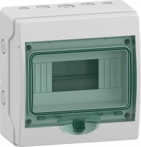 SCHNEIDERE Rozdzielnica hermetyczna Schneider Mini Mureva / d. Kaedra 1x8 IP65 UV mMRV-1-8-NT-T 13443 natynkowa drzwi transparentne 1