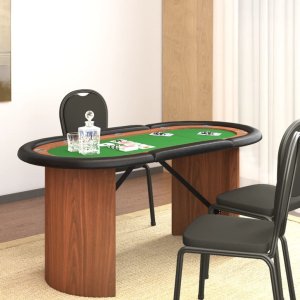 vidaXL Stół pokerowy dla 10 osób, zielony, 160x80x75 cm 1