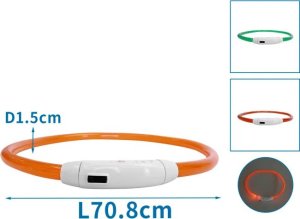 Nobleza Świecąca Obroża LED z PVC z 3 trybami ściemniania Obroża LED z PVC z 3 trybami ściemniania 1