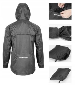 RockBros Kurtka przeciwdeszczowa Rockbros YPY013BKM oddychająca wiatroodporna M - czarna 4
