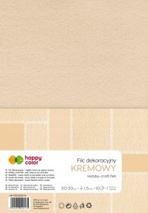 GDD Filc dekoracyjny kremowy 10szt HAPPY COLOR 1