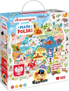 Czuczu CzuCzu Obserwacyjne puzzle Mapa Polski 100 elementów 1